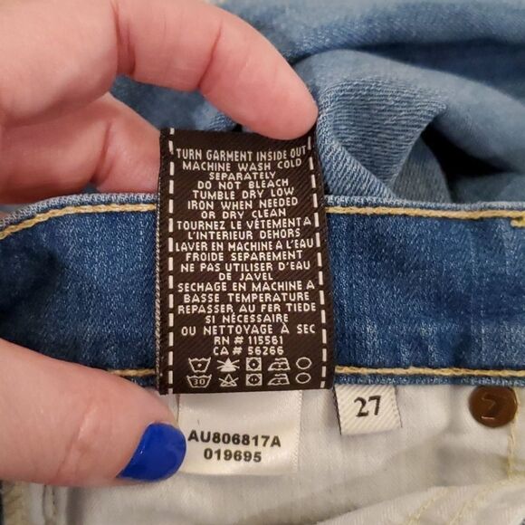 7 for all mankind skinny crop & roll jeans sz 27 - Picture 6 of 10